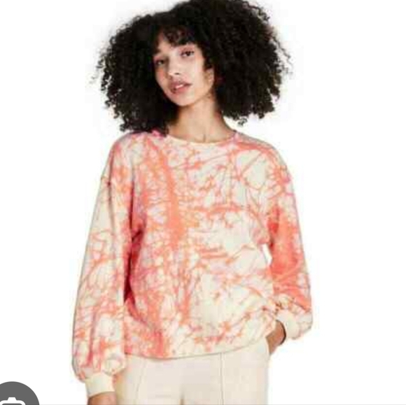 Plus Size peach tie dye sweatshirt - Picture 1 of 8